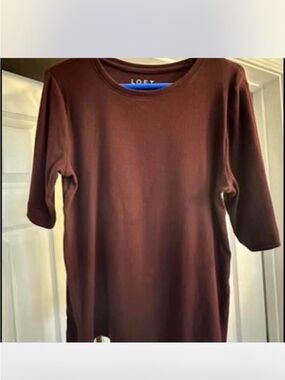LOFT maroon 3/4 Sleeve Women's Top